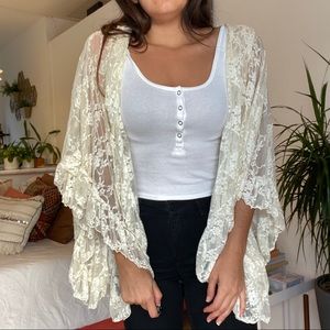 Free People Lace Kimono